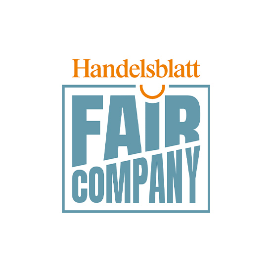 Fair Company Handelsblatt Logo KBC in orange und türkis