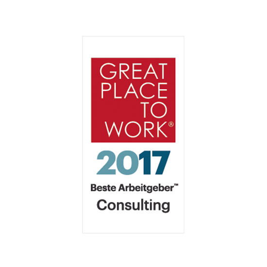 Siegel für den Great Place to Work 2017 Beste Arbeitgeber Consulting