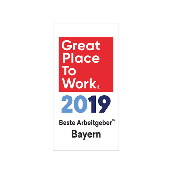Siegel für Great Place to Work 2019 Beste Arbeitgeber Bayern
