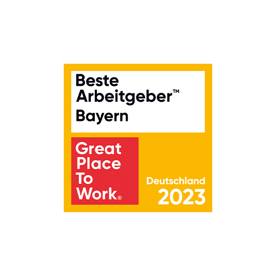 Siegel für Great Place to Work 2023 Beste Arbeitgeber Bayern