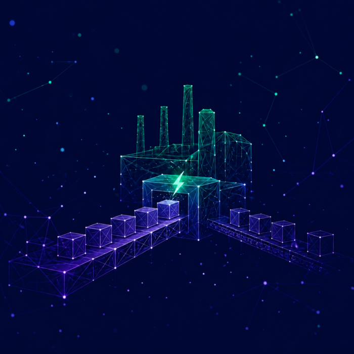 Bottleneck management illustrated by a factory with a lightning bolt