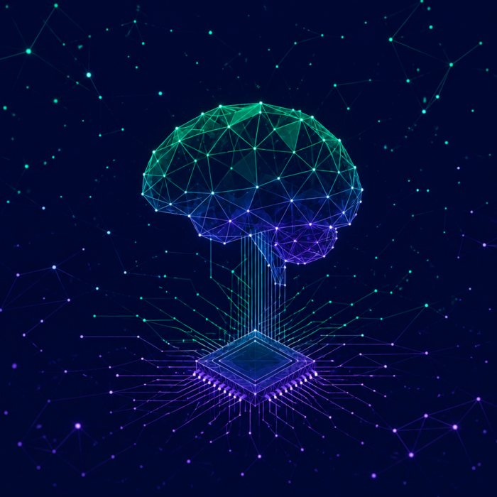 Digitalization and AI, represented by a computer chip and a brain.