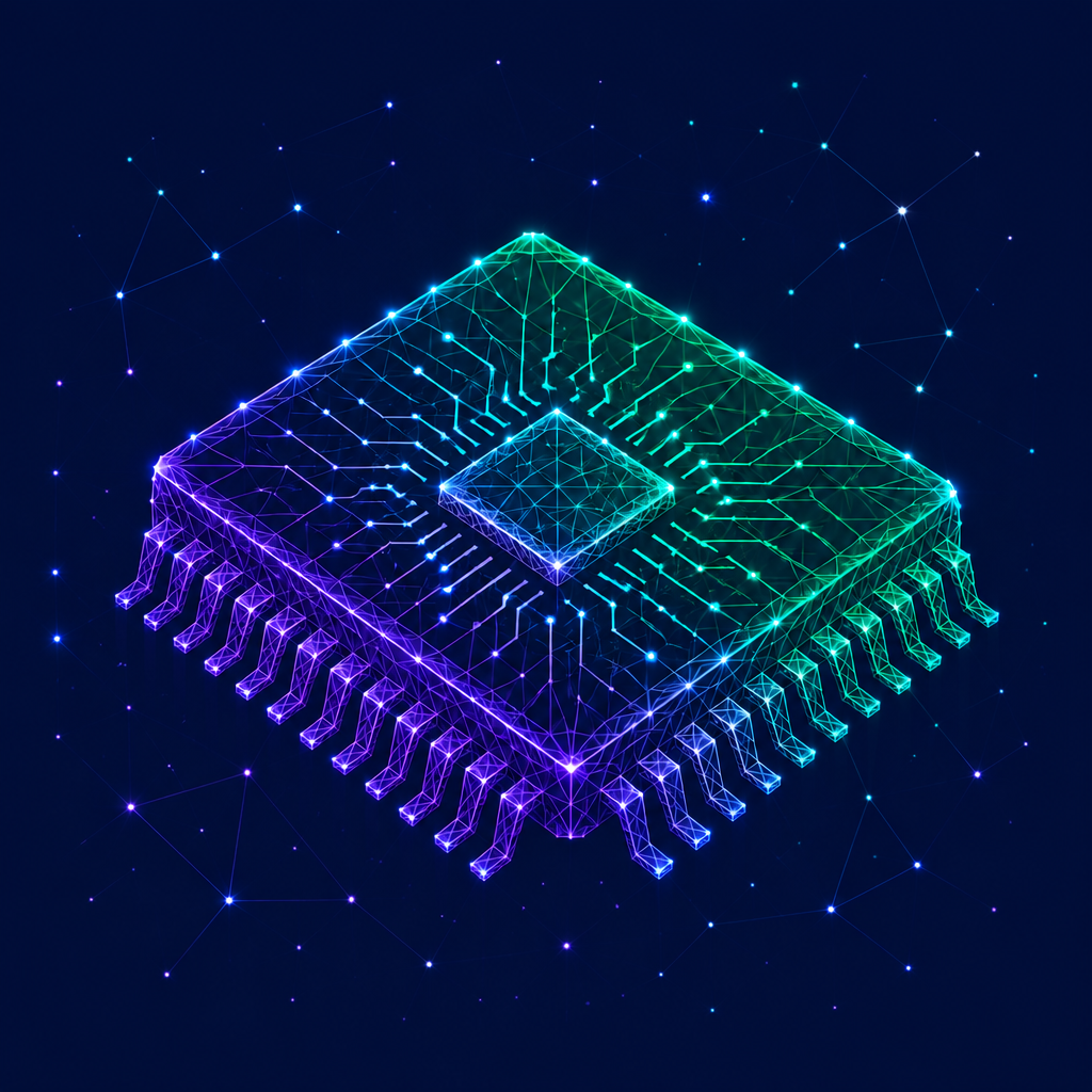 Die Branche Technologie wird dargestellt durch einen Computerchip